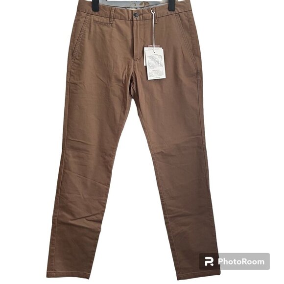 Perk Flat Front Slim Fit Stretch Feel Good Chinos Men’s 31x 32 Twill Casual NEW - Picture 2 of 13